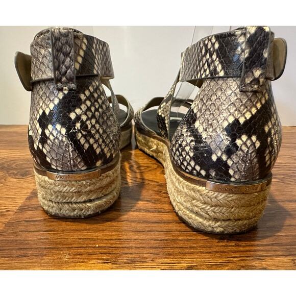 Michael Kors Darby Espadrille Sandals – Snake Print Leather | Women’s Size 9 - Picture 5 of 11